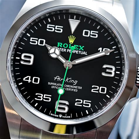 rolex air king scritta verde|rolex air king price guide.